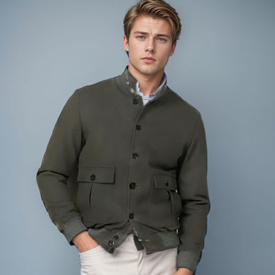Herren modische Chino-Jacke mit praktischen Taschen Aliams