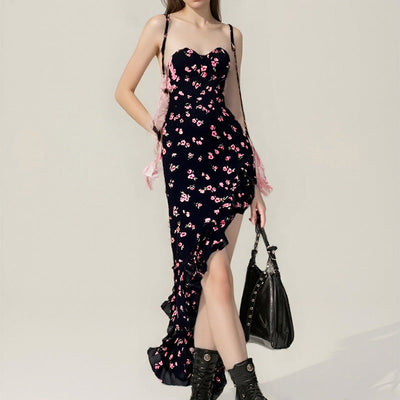 Damen Maxi-Rock mit elegantem Schnitt und raffinierten Rüschen Fudus