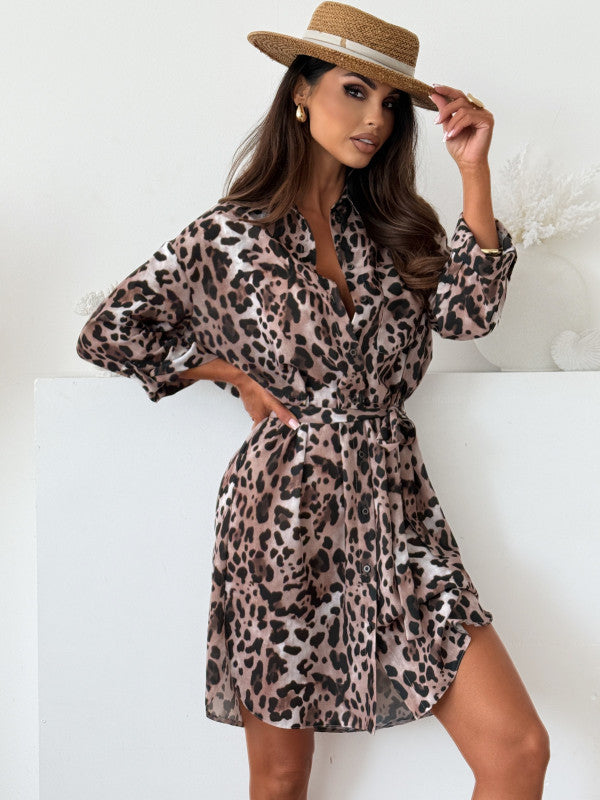 Damen Sommerliches Cocktailkleid im Leo-Print Fudus