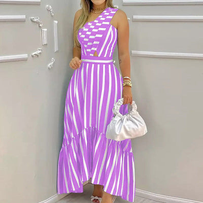 Damen Maxikleid mit asymmetrischem Schnitt und trendigem Cut-Out Fudus