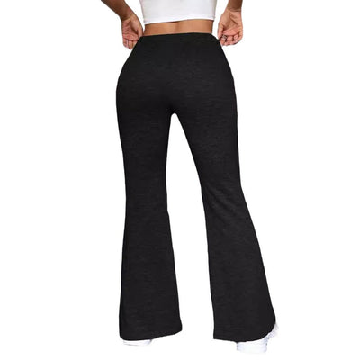 Damen Sportliche Flared-Hose mit verstellbarem Bund Fudus