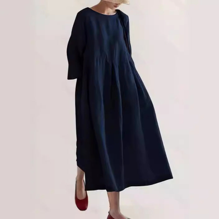 Gemütliches Leinenkleid mit praktischen Seitentaschen –Lena