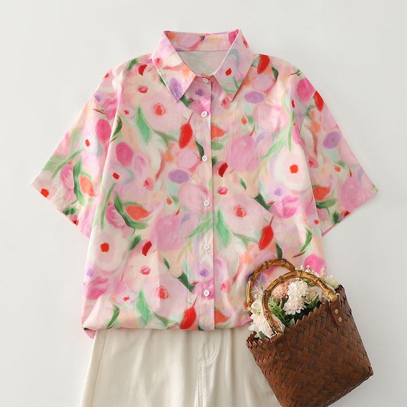 Damen Bluse mit floralem Print Fudus