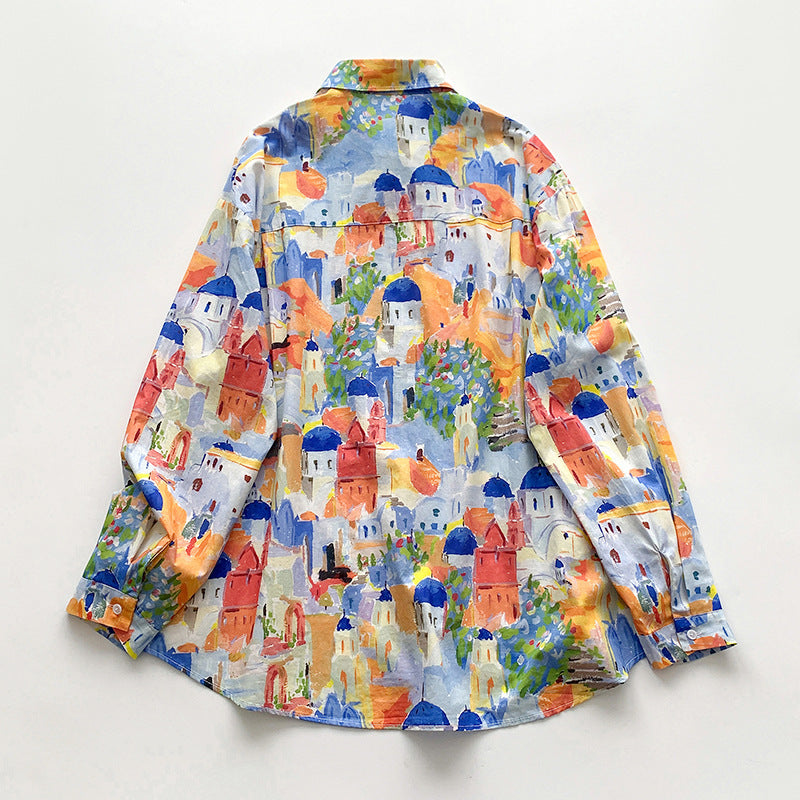 Damen farbenfrohe Kunstbluse Fudus