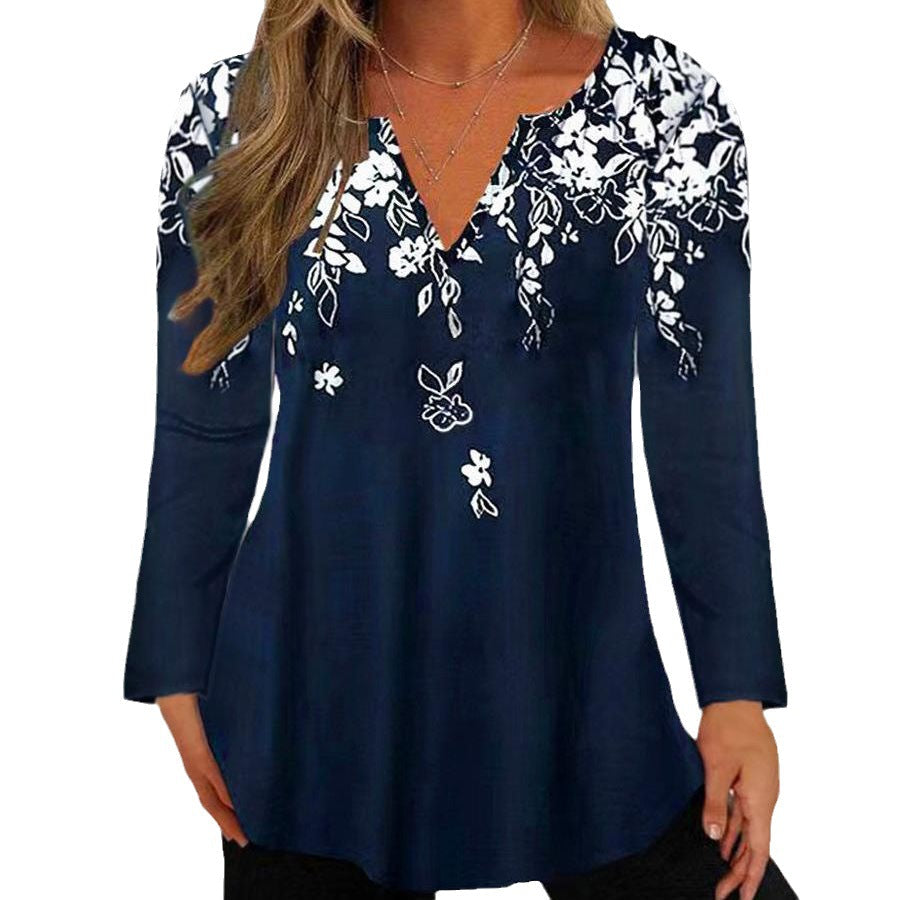 Damen Bluse mit floraler Stickerei Fudus