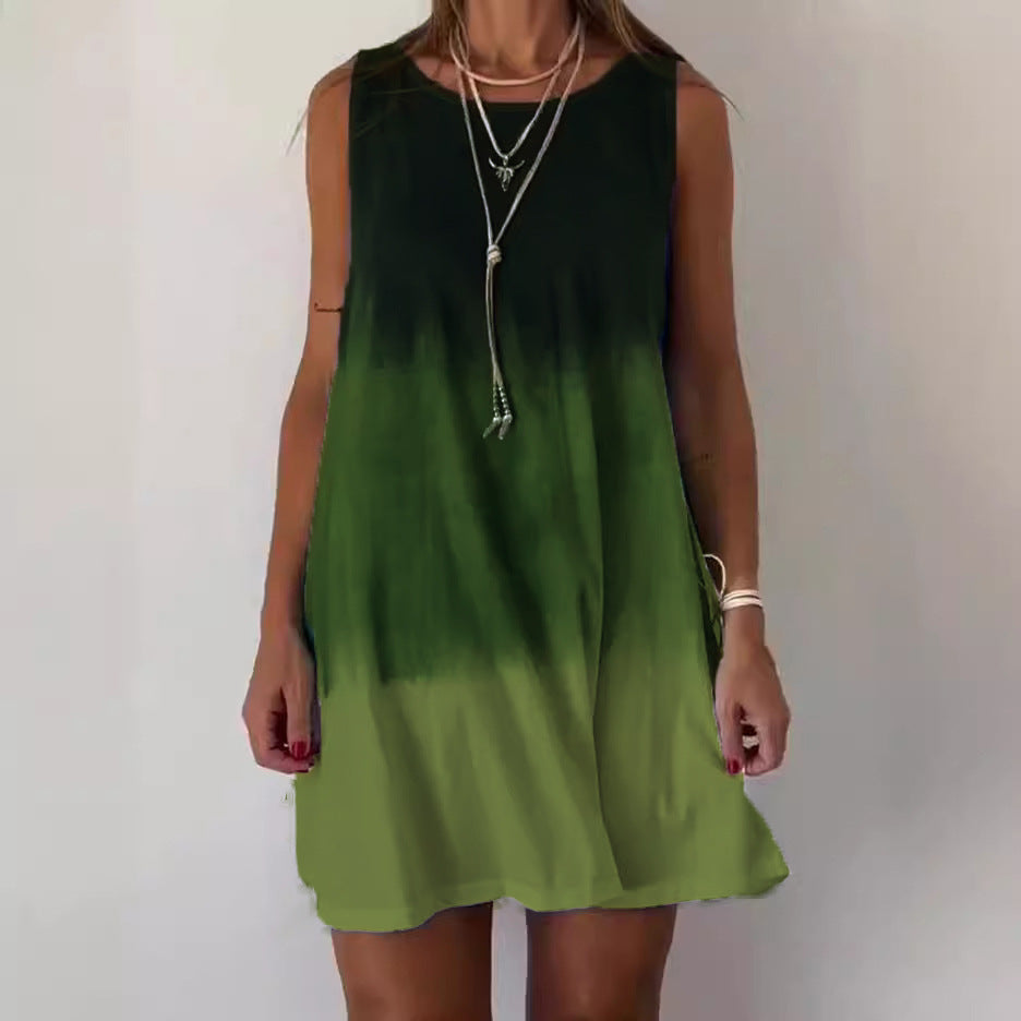 Damen Freizeit-Kleid mit modernem Ombre-Effekt und schmeichelndem Schnitt Fudus