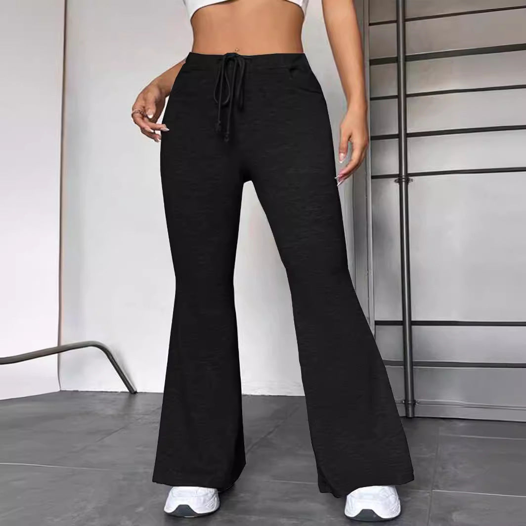 Damen Sportliche Flared-Hose mit verstellbarem Bund Fudus