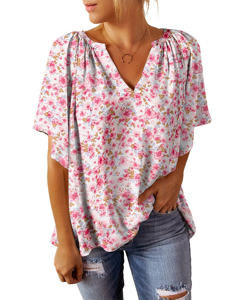 Damen Bluse mit floralen Mustern Fudus