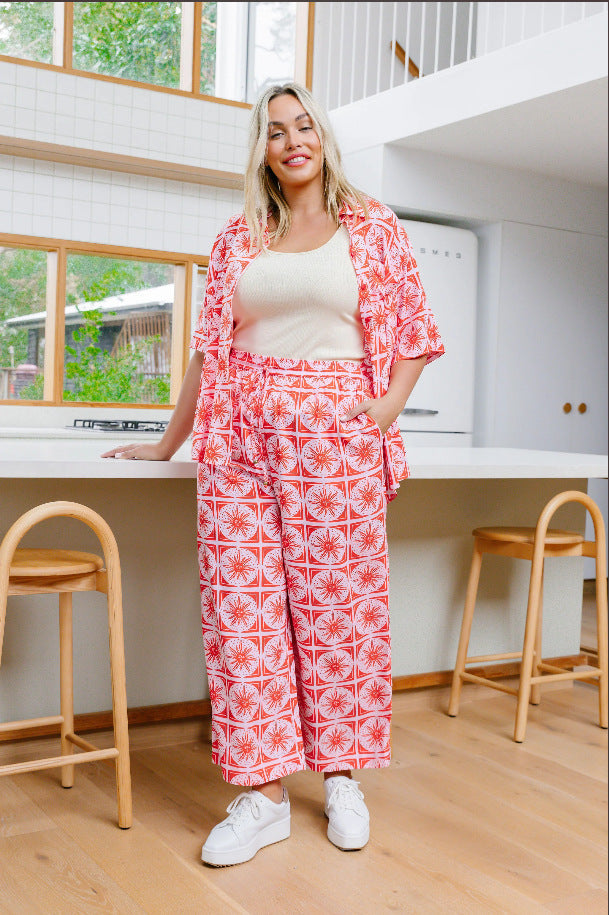 Damen Lässiger Jumpsuit mit floralem Muster und praktischen Taschen Fudus