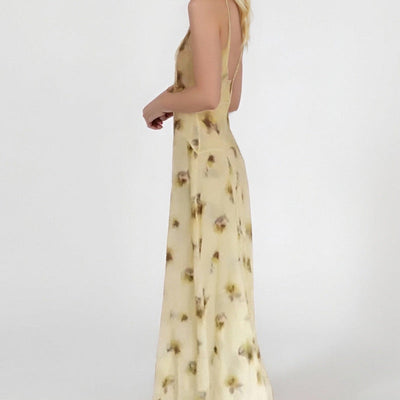 Damen Maxikleid mit elegantem Rückenausschnitt und fließendem Schnitt Fudus