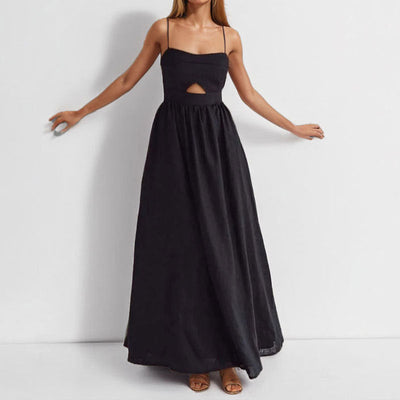 Damen Maxikleid mit raffiniertem Cut-Out und eleganter A-Linien Silhouette Fudus