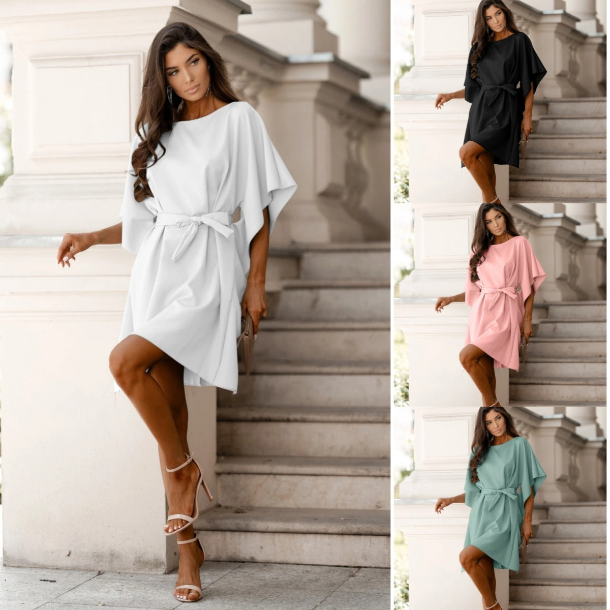 Damen Wickelkleid mit elegantem Schnitt und fließendem Stoff Fudus