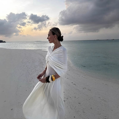 Damen elegante Wickelkleid Fudus