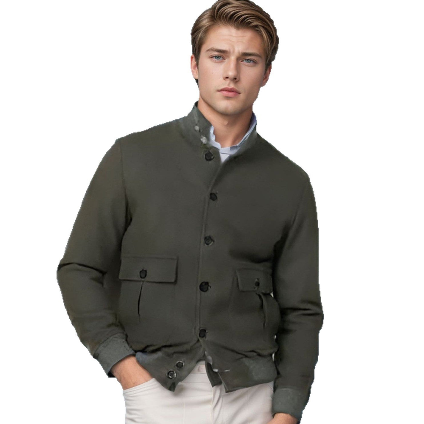 Herren elegante Utilityjacke mit praktischen Taschen und modischem Schnitt Aliams