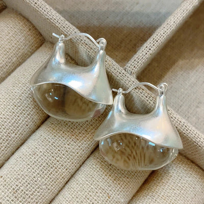 Vintage Damen Ohrringe Gold Silber Tropfen Hoop Design