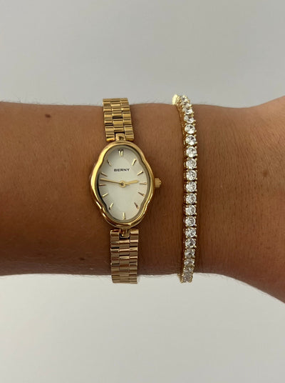 Elegante Vintage Goldene Damen Armbanduhr