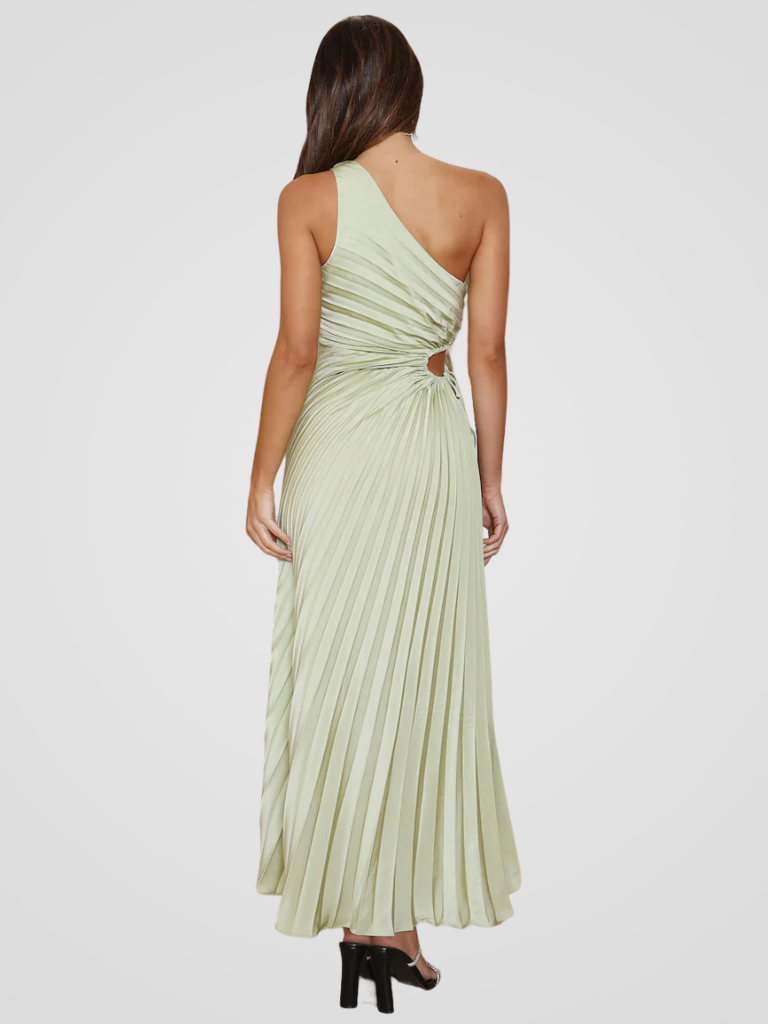 AURORA ONE SHOULDER PLISSEEKLEID