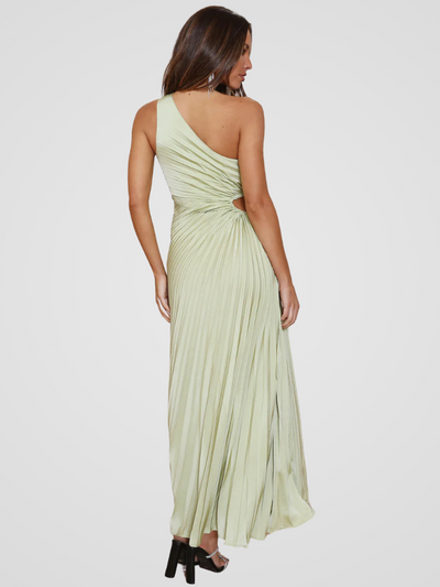 AURORA ONE SHOULDER PLISSEEKLEID