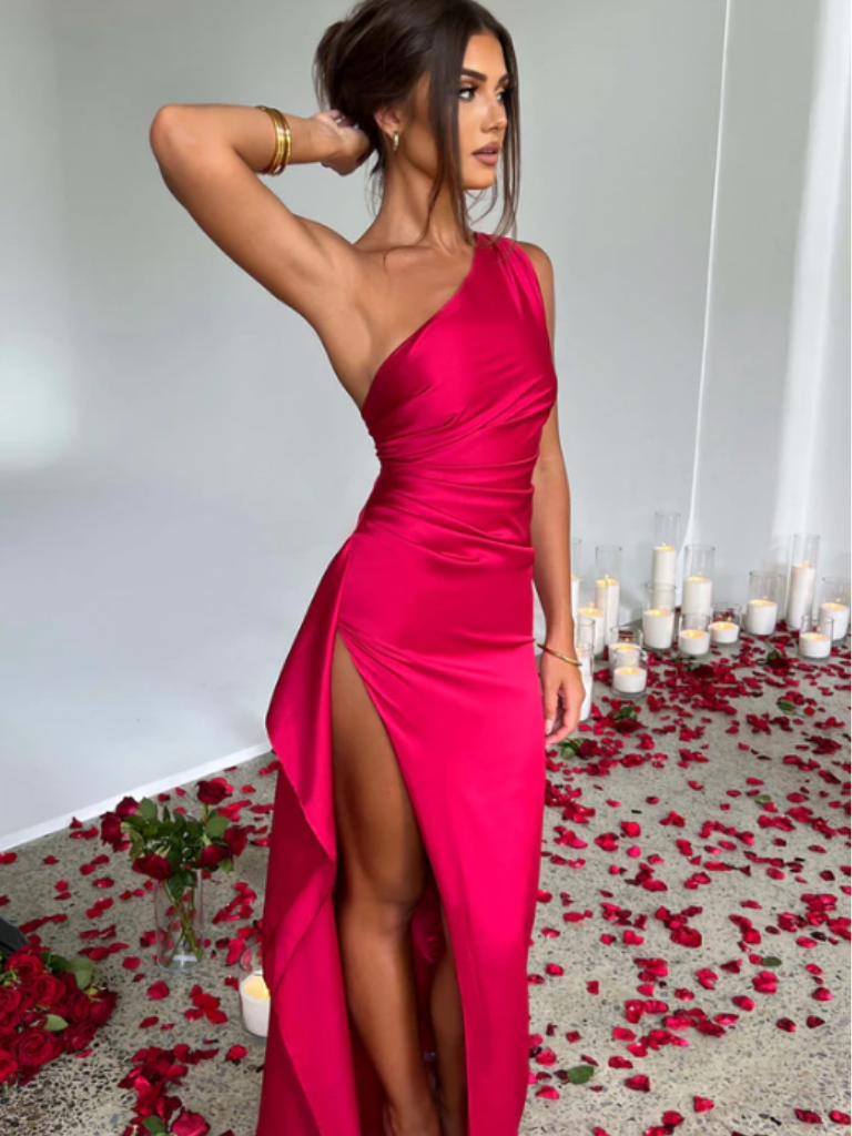 SOLEIL SATIN MAXIKLEID