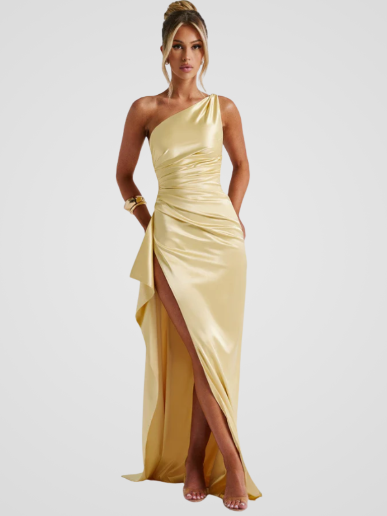 SOLEIL SATIN MAXIKLEID