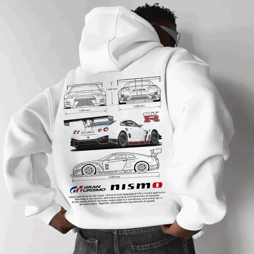 Oversize Kapuzenpullover mit auffälligem Print