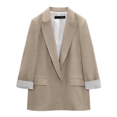 Offener Blazer für Damen mit Bedruckten Ärmeln und Revers –  Lisa