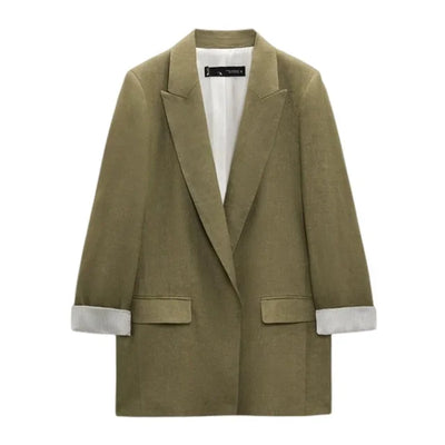 Offener Blazer für Damen mit Bedruckten Ärmeln und Revers –  Lisa