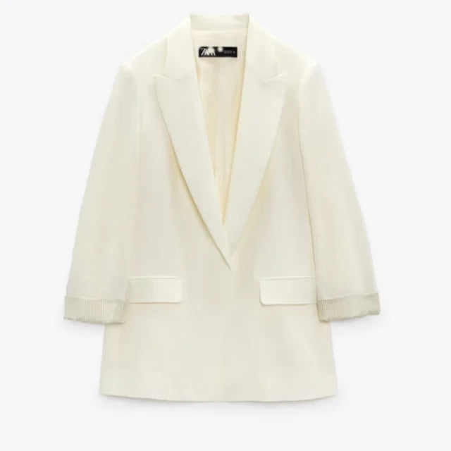 Offener Blazer für Damen mit Bedruckten Ärmeln und Revers –  Lisa