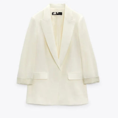 Offener Blazer für Damen mit Bedruckten Ärmeln und Revers –  Lisa