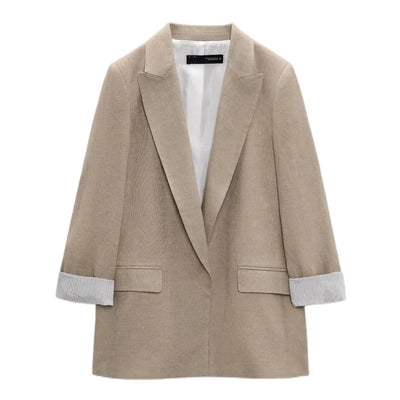 Offener Blazer für Damen mit Bedruckten Ärmeln und Revers –  Lisa