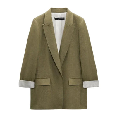 Offener Blazer für Damen mit Bedruckten Ärmeln und Revers –  Lisa