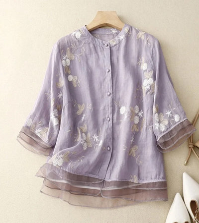 Besticktes Vintage Damen Hemd