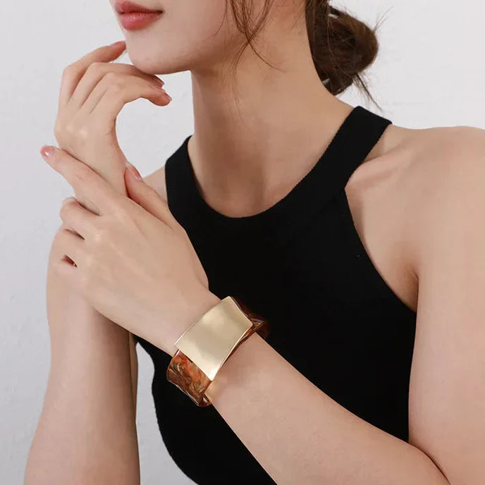 Elegante Statement Damen Armreif Manschette Gold Silber