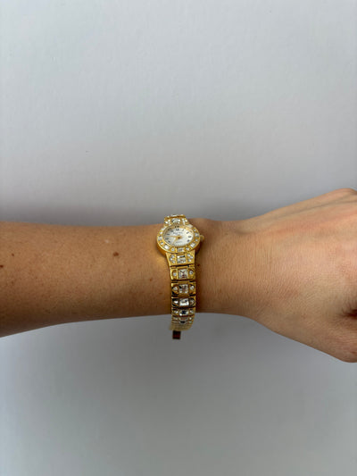 Vintage Gold Diamant Damen Armbanduhr