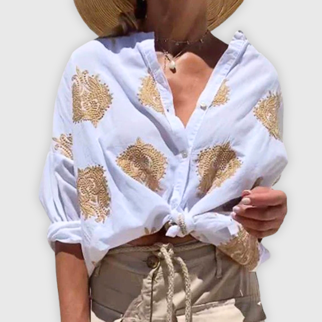 Leichte Elegante Damen Bluse Handgefertigt