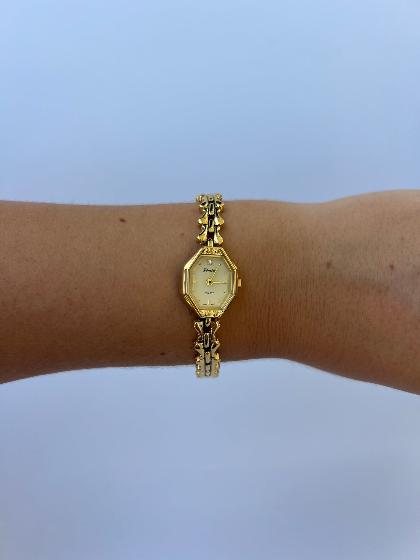 Rechteckige Vintage Quarz Damen Armbanduhr