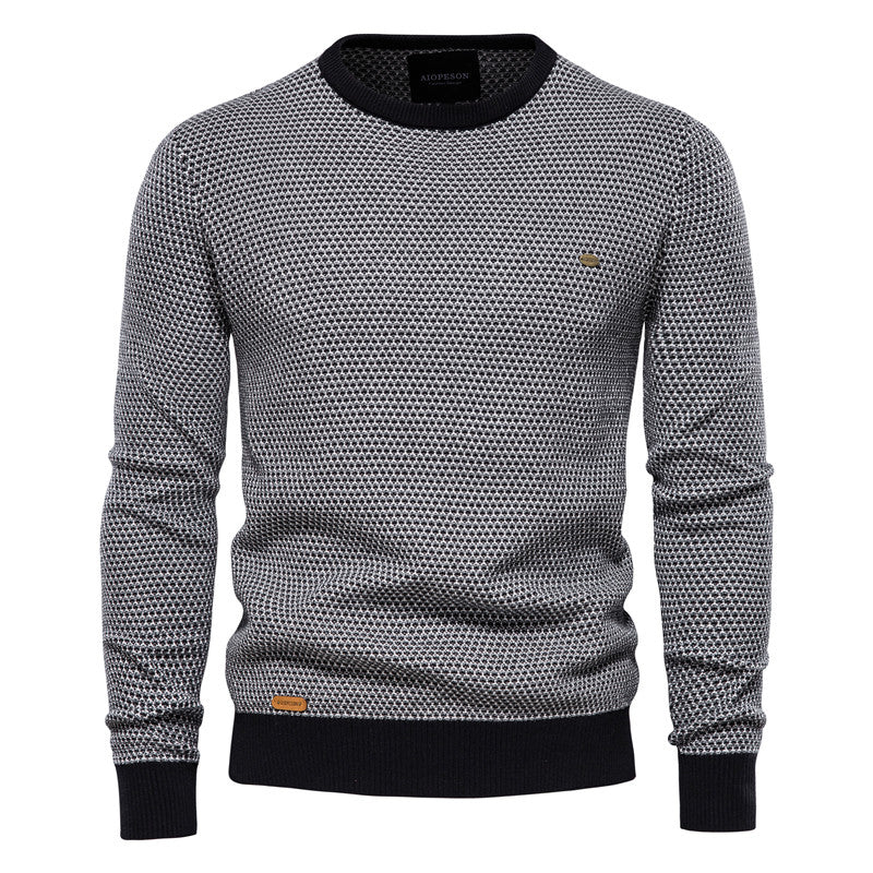 Stylischer Herrenpullover mit kontrastfarbenem Saum – Emiliano