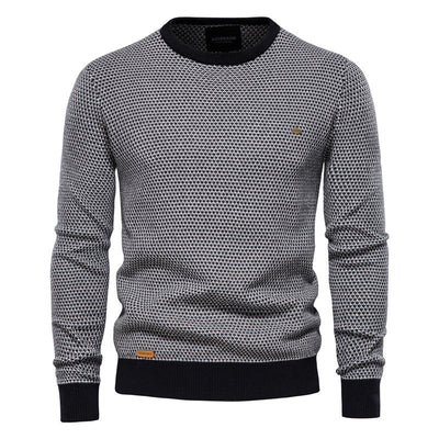 Stylischer Herrenpullover mit kontrastfarbenem Saum – Emiliano