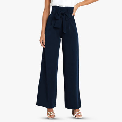 Weite Damen Stoffhose mit Bindegürtel