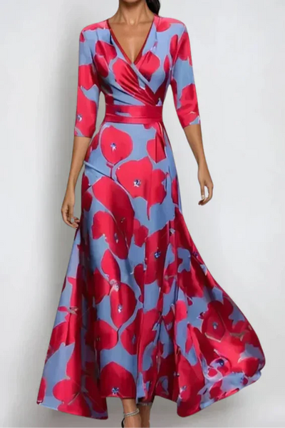 Elisa - Stilvolles Wickelkleid mit floralen Motiven