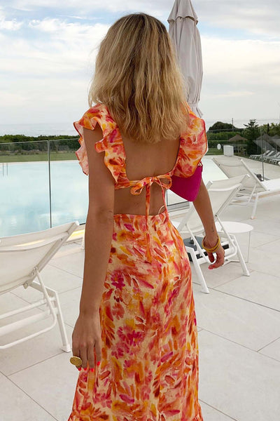 Ariella Floral Ruffle Dress – Zarte Blumenmuster, Verspielte Rüschendetails, Bequemer Stoff