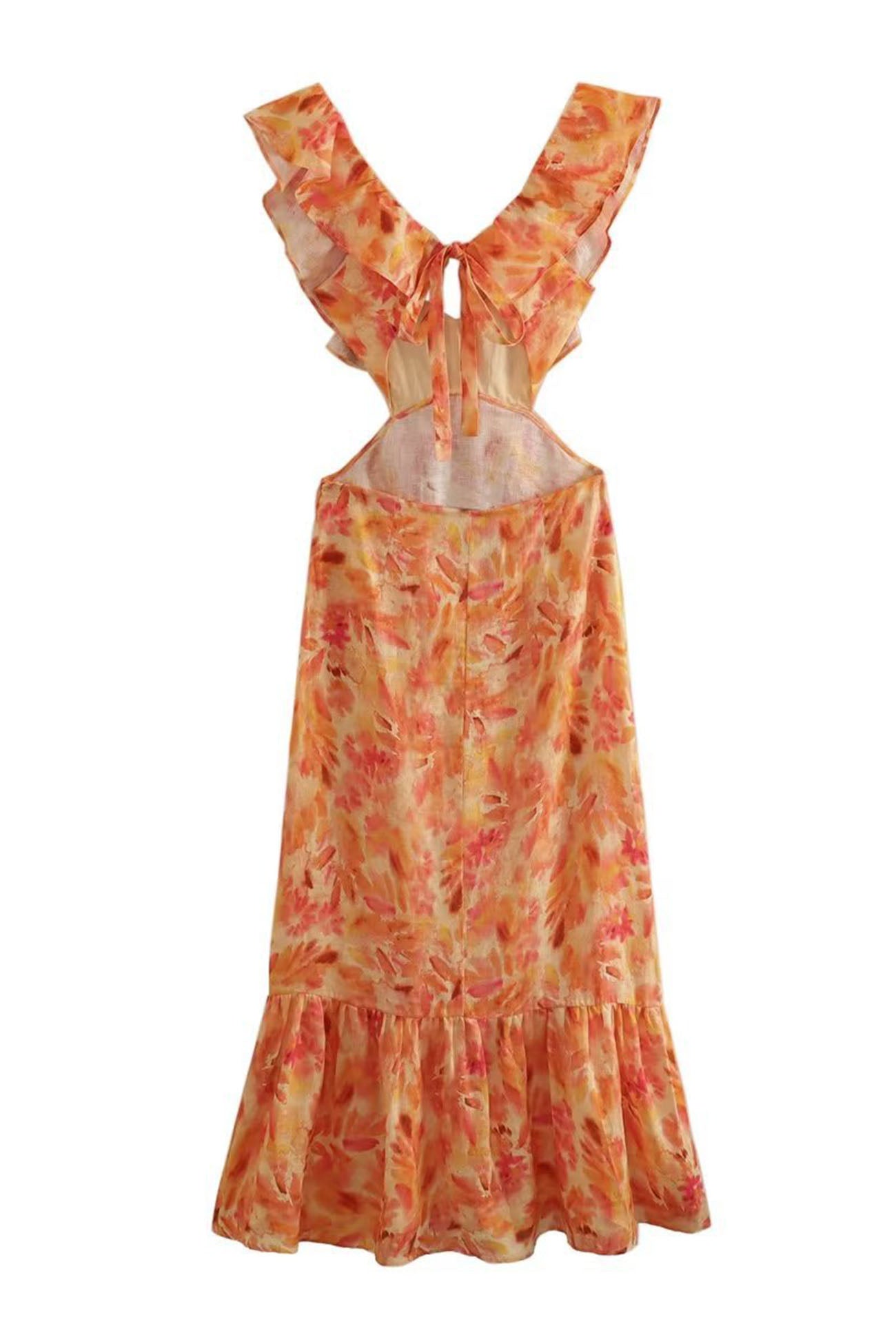 Ariella Floral Ruffle Dress – Zarte Blumenmuster, Verspielte Rüschendetails, Bequemer Stoff