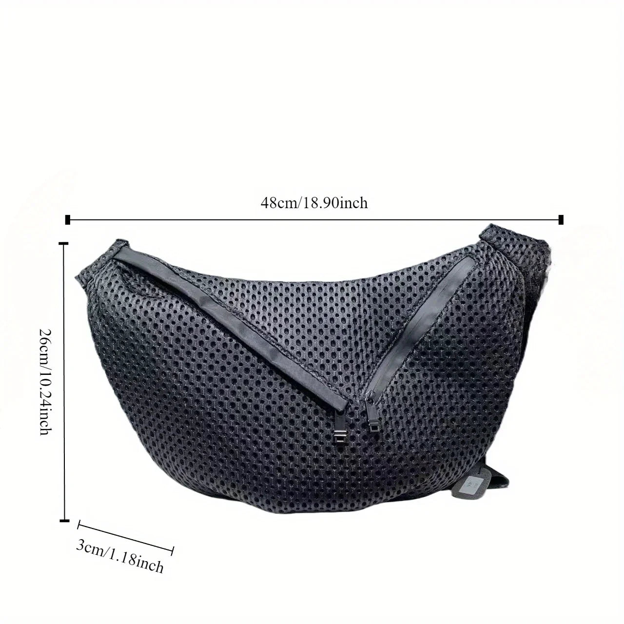 Damen Oversized Sport-Brusttasche Mesh, Große Kapazität Umhängetasche für Aktive