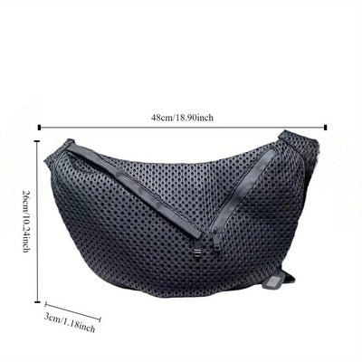 Damen Oversized Sport-Brusttasche Mesh, Große Kapazität Umhängetasche für Aktive