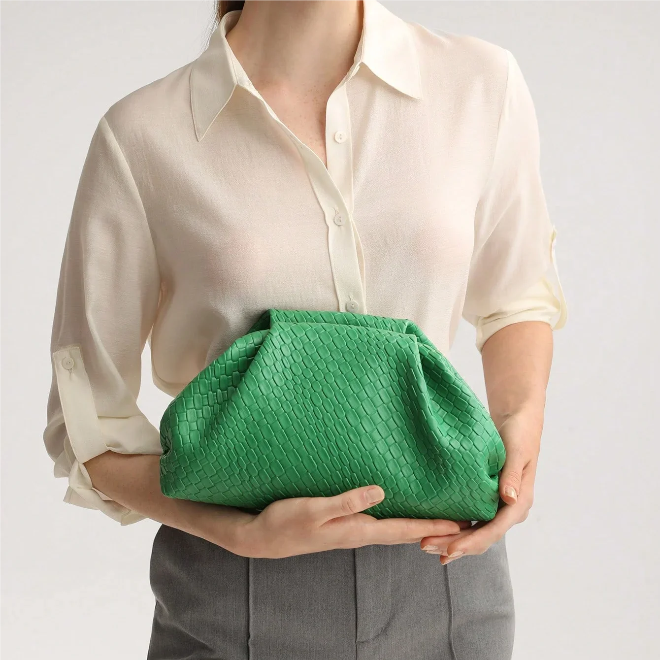 Elegante Hochwertige Gewebte Clutch, Leicht Und Geräumig, Ideal Für Hochzeiten Und Feierlichkeiten