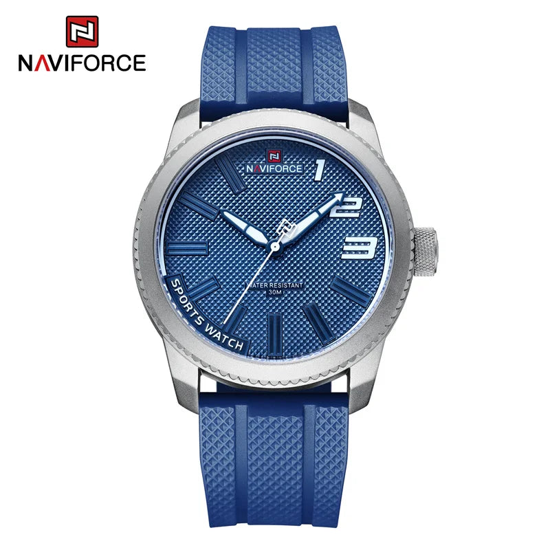 NAVIFORCE NF9202T Luxus Herren Quarz Uhr mit Silikonarmband, 30m Wasserfest, Militärstil, 2022
