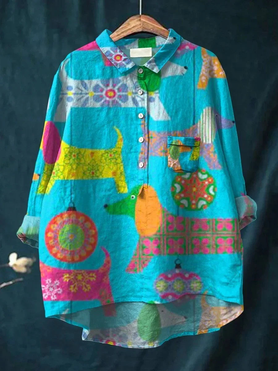 Thalia™ – Künstlerisches T-Shirt mit Katzen-Print