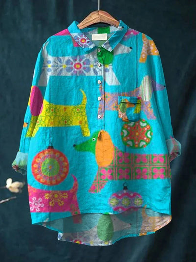 Thalia™ – Künstlerisches T-Shirt mit Katzen-Print