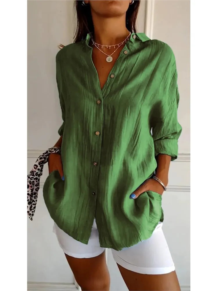 Yvonne™ | Weiche, Atmungsaktive Baumwollbluse – Für Komfort und stilvolle Eleganz