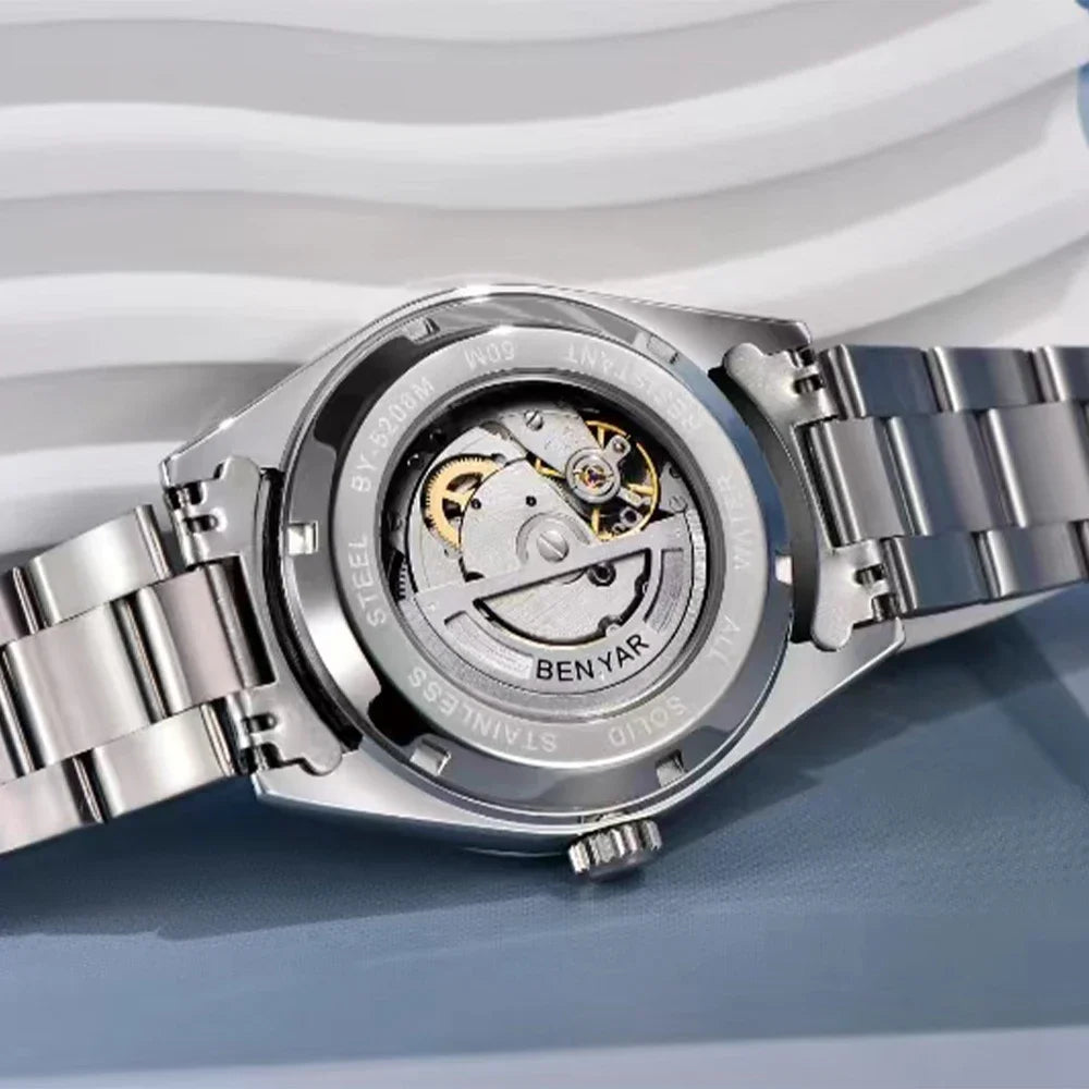 BENYAR BY-5208 40mm Automatik-Uhr, 316L Edelstahl, 50m Wasserdicht, Männermechanik